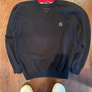 Vintage Tommy Black cotton Crewneck Sweater large